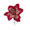 19cm Artificial Poinsettia Glitter Flower Sequin Glitter Fake Christmas Flowers Simulation Flannel Photography Props Xmas