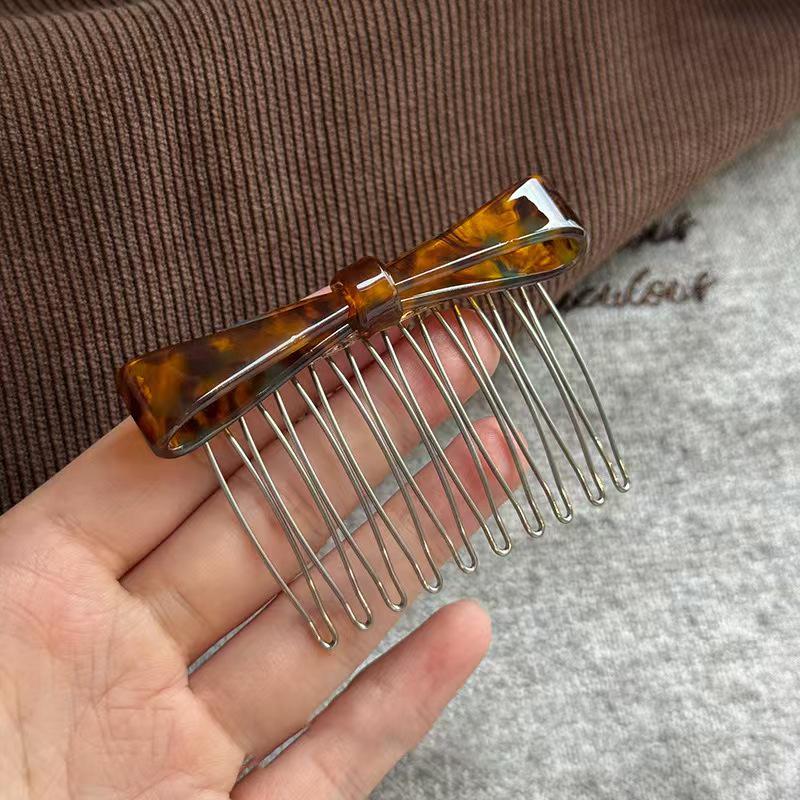 Elegant Japanese & Korean Style Acetate Bow Hair Comb for Women