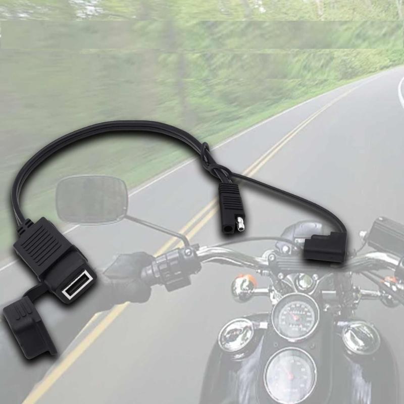 Motorcycle USB Chargers Universal SAE To USB Converter Cable SAE Quick Extension Cord 5V 2A for Cellphone