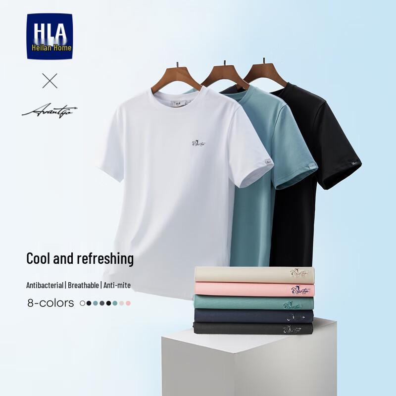 HLA Men's Embroidered Business Casual Short Sleeve T-Shirt