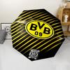 Borussia Dortmund Print Automatic Umbrella, 8 Rib Iron Frame, Plastic Handle, Suitable for Outdoor Travel &Daily , Ideal Gift