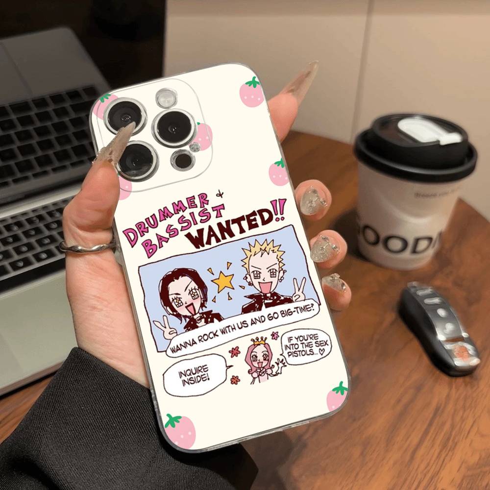 Anime Cool Nana Osaki Phone Case For iPhone 11 13 16 12 17 14 15 Pro Max Plus Soft Clear Back Cover Coque