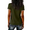 Damen Lässiger V-Ausschnitt Kurzarm Pullover Bedrucktes T-Shirt Top