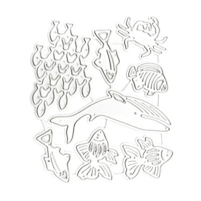 Familienangeln Stanzformen Fisch Metall Stanzformen Schablonen Prägeformen für DIY Scrapbooking Karte Fotopapier Dekoration