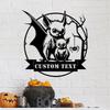 Custom Halloween Metal Sign Gothic Bat Wall Art for Family Home Decor