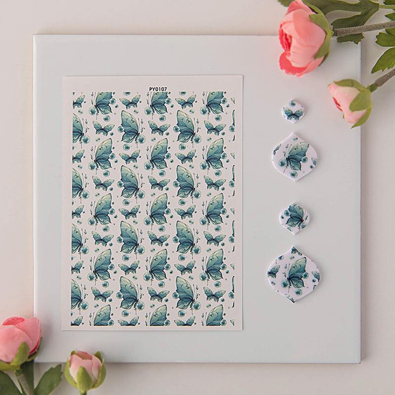Pottery Tools Soft ceramic water transfer paper color butterfly series clear easy operate for Handmade Personalized Jewelry