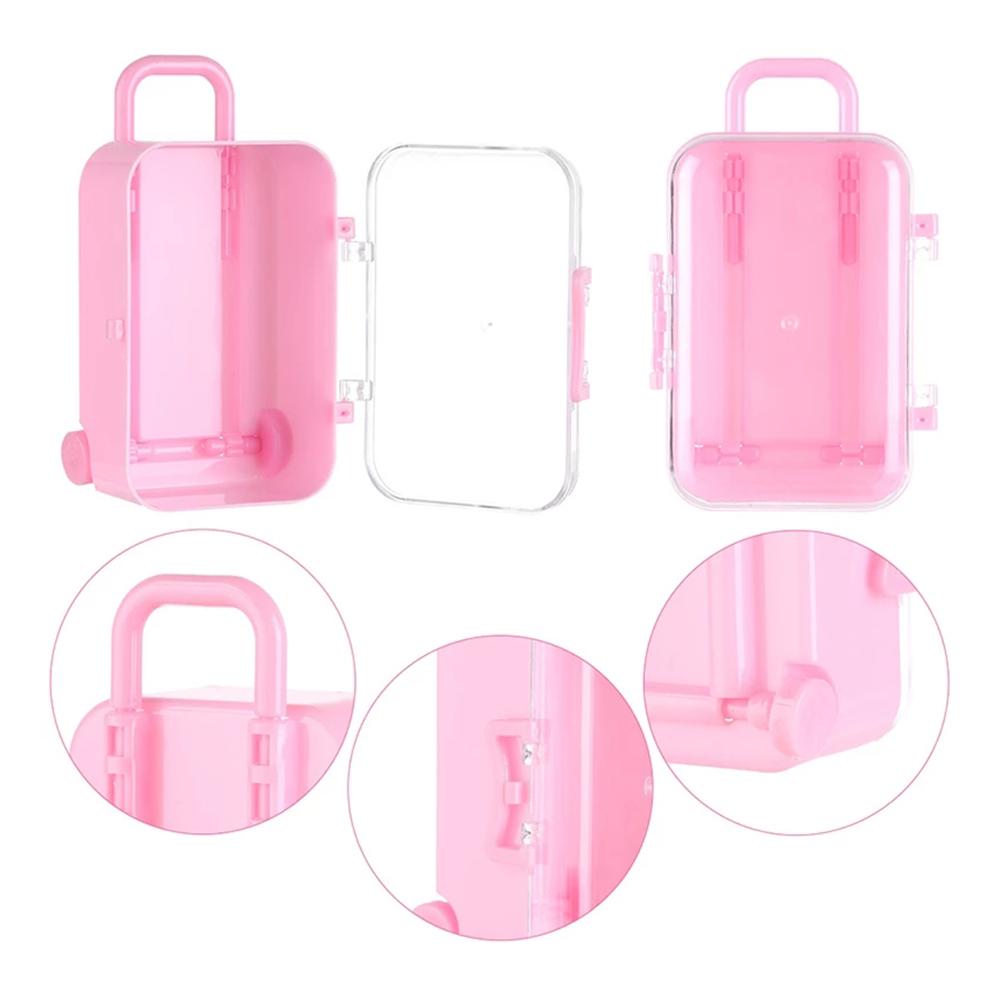 Mini Maleta Joyero Estuche de Almacenamiento Maleta de Ruedas Transparente Caja de Dulces Caja de Dulces de Boda Organizador de Carrito Pequeño Maleta de Viaje Nuevo
