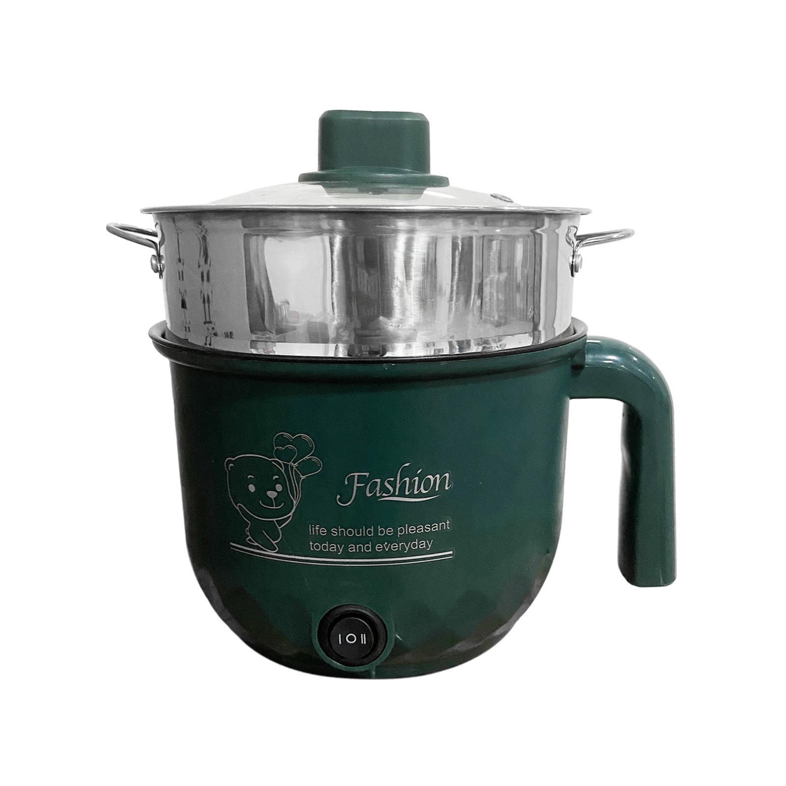 

Електрична каструля з антипригарним покриттям 1,8 л з нержавіючої сталі, багатофункціональна електрична сковорода з двома передачами для локшини, яєць, каші з рамену