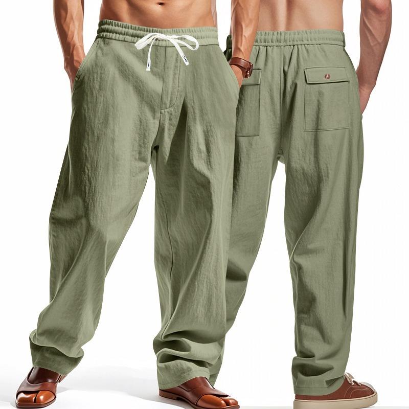 Mens Loose Wide Leg Breathable Casual Long Pants For All Seasons