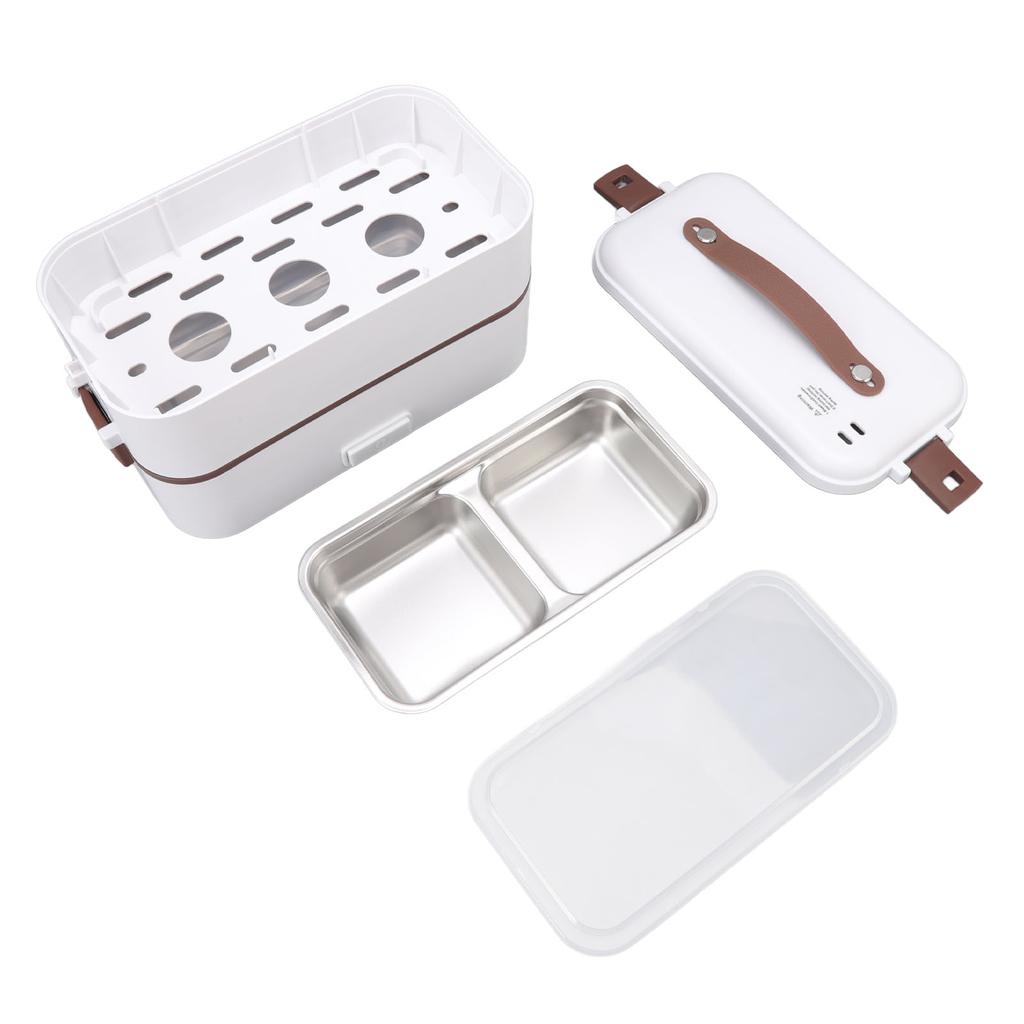 Cutie de prânz electrică, mâner portabil, capacitate de 0,8 l, strat dublu, 20 de minute, încălzire rapidă, conectabilă
