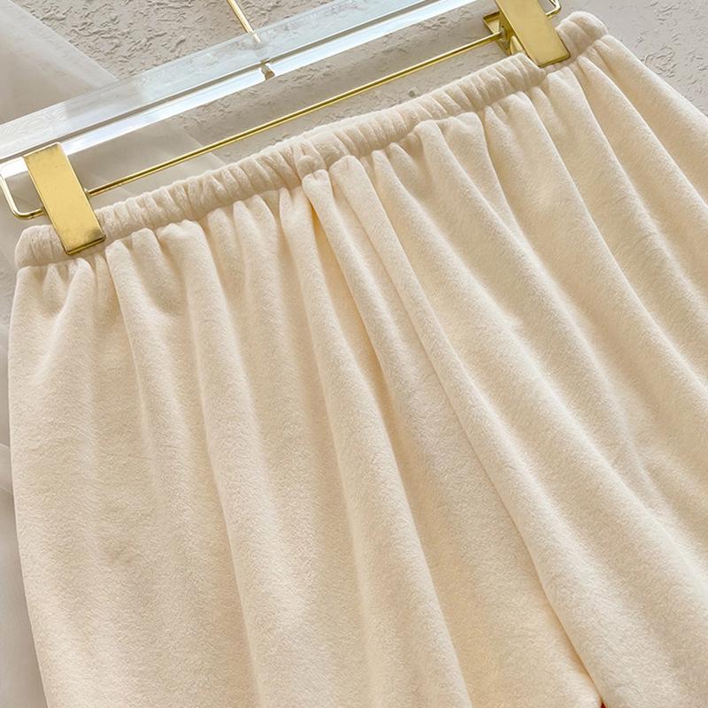 Women's Autumn/Winter Fleece Pajama Set – Cozy, Lightweight, Double-Sided, Wear Outdoor Homewear