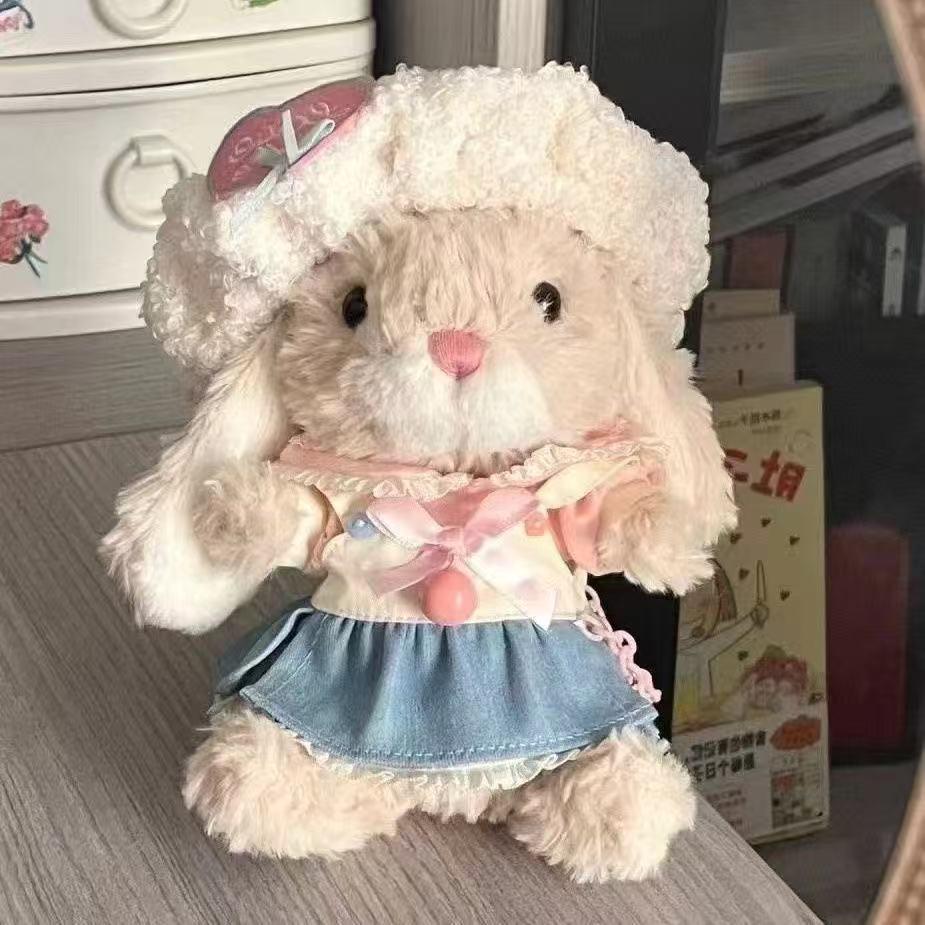 Lolita Cute Rabbit Plush Toy Doll Pendant - Adorable Bunny Figure with Outfit Gift