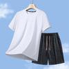 Men's Summer Quick-Dry Ice Silk Sports Set: Loose Round-Neck T-Shirt & Shorts