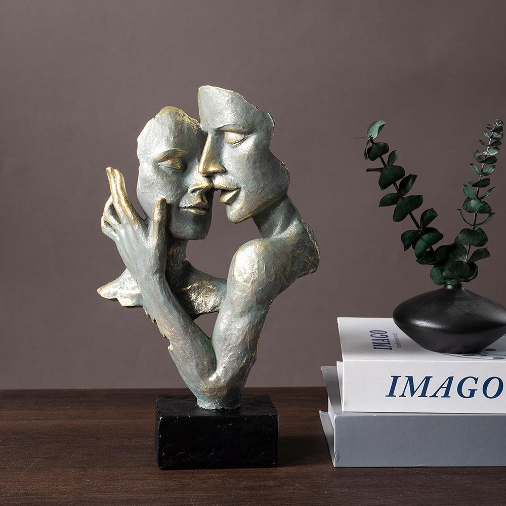 Escultura Figura de Pareja Arte Abstracto Premium Máscara Resina Buena Artesanía Decoración para el Hogar Duradero Duradero Útil Útil