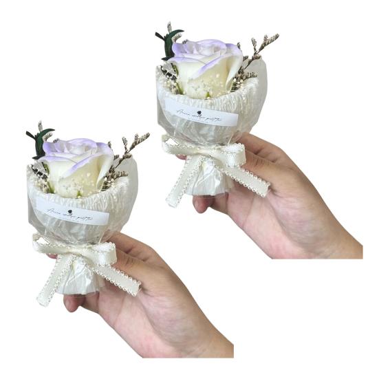 1/2Pcs Mini Fake Rose Bouquet Handcrafted Artificial Sunflower Floral Decoration Valentine's Day Anniversary Birthday Romantic Gift for Women Wife