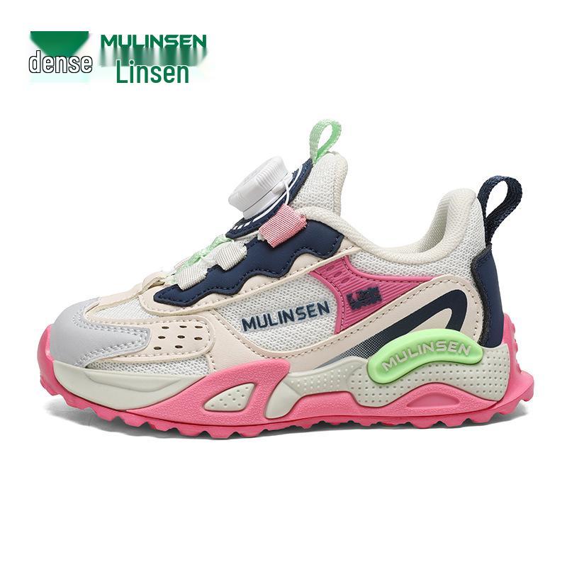 Mulinsen Kids' Breathable Mesh Running Shoes - Non-slip, Wear-resistant, Lightweight, Trendy for Boys & Girls, Spring/Autumn 2025.
