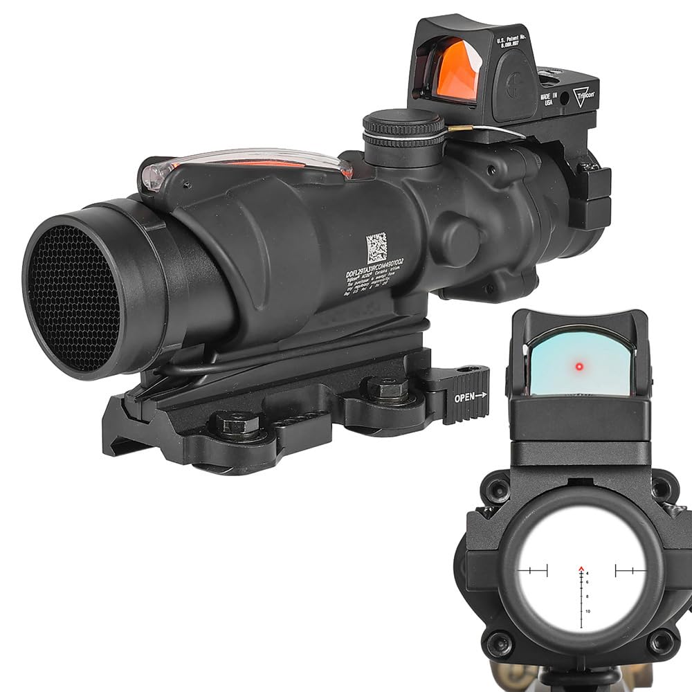 Ryohin Buhin Evolution Gear 4x Scope & Dot Sight Combo for COG TA31 ECOS RMR, Standard QD Mount, Black