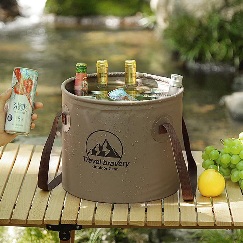 Tragbarer Faltbarer Eimer 5L 10L Großes Fassungsvermögen Outdoor Camping Reise Zusammenklappbarer Handlicher Wasserbehälter Für Outdoor Wandern