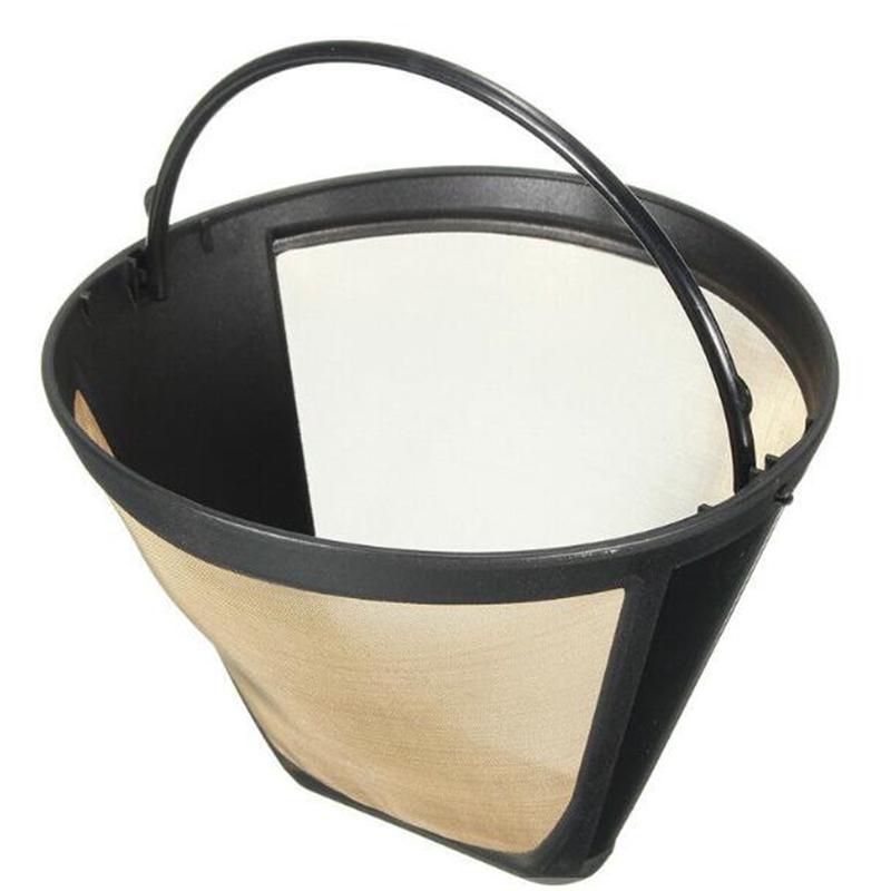 Reusable Gold Tone Permanent #4 Cone Shape Coffee Filter Mesh Basket Filter New