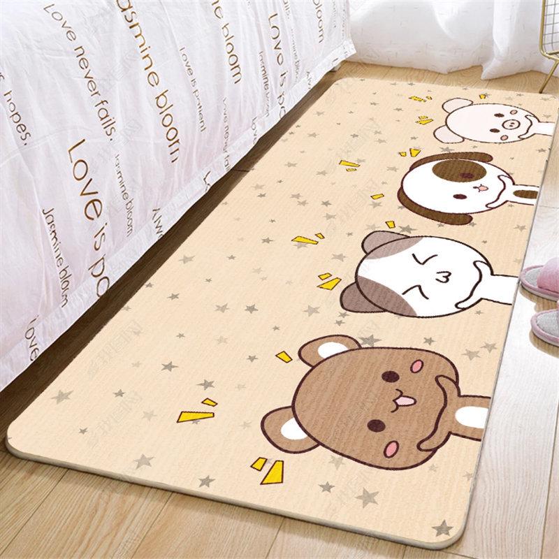 Modern Cartoon Bedside and End-of-Bed Carpet – Long Strip Floor Mat for Bedroom and Living Room