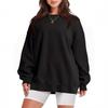 2024 Autumn/Winter Women's Plus Velvet Casual Loose Round Neck Hoodie, European & American Style
