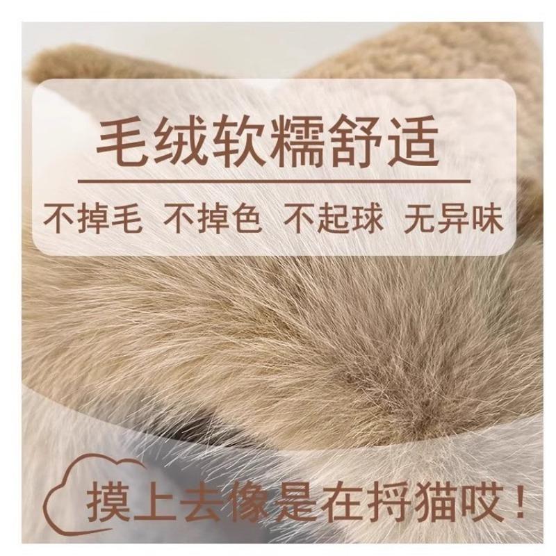 Cute Ali hat scarf integrated female winter hooded female ear protector plush warm neck cover winter