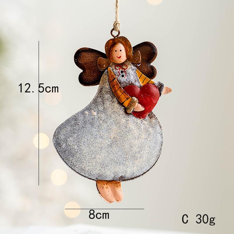 New Arrival boże narodzenie kutego żelaza dzwonek bałwanek łoś wisiorek ozdoba 2023XMAS Home Decor ozdoba choinkowa Natal Navidad