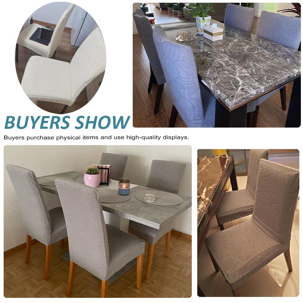 1/2/4pcs Jacquard Stretch Dining Chair Slipcover Removable Washable Chair Protector for Living Room Hotel Dining Room Kitchen