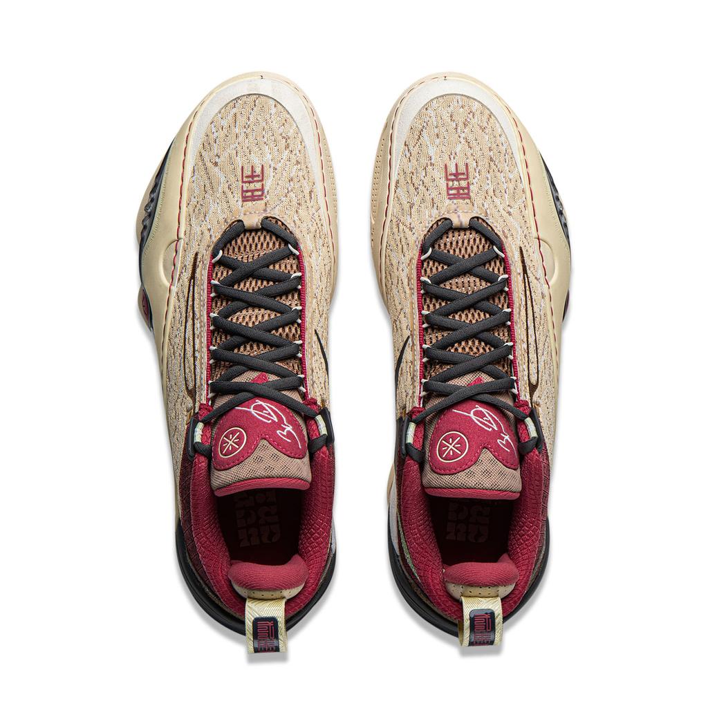 Li Ning All City 14 Dämpfung Rutschfest Abriebfest Rückprall Niedrig geschnittene Basketballschuhe Herren Gelb Rot ABAW001-5