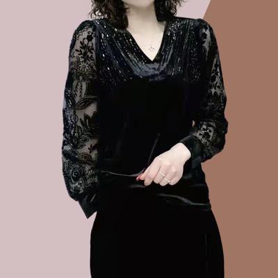 Maglione lavorato a maglia da donna Comodo Largo Due Pezzi Top Pullover Pizzo Manica Lunga Camicia Calda Casual