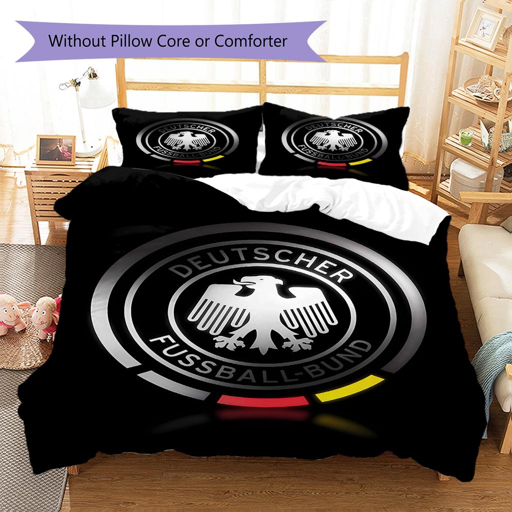 Biancheria da letto con motivo della Nazionale di Calcio Tedesca, Set Copripiumino Federa Regalo di Compleanno per la Casa (1 * copripiumino + 2 * federa, senza nucleo)