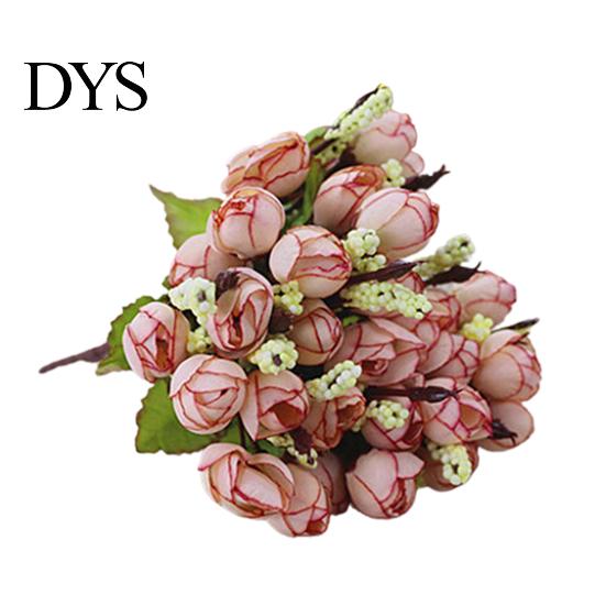 Dolce bouquet di boccioli di rosa artificiali, stoffa per la casa, rosa, 15 fiori su 1 pezzo