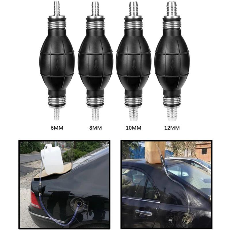 Rubber Aluminum Manual Fuel Pump Hand Primer Oil Petrol Diesel Liquid Transfer Pump 6mm/8mm/10mm/12mm for Car Boat Marine Auto