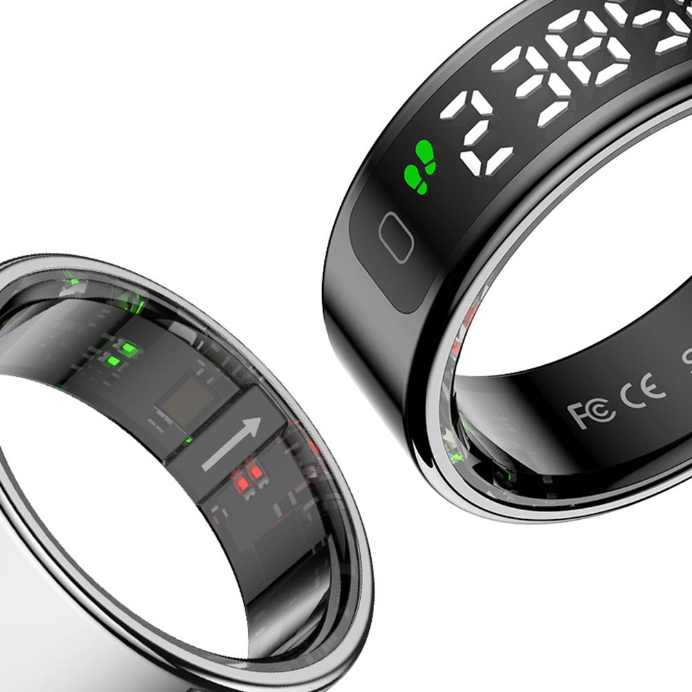 R11 Smart Ring Wireless Charging Heart Rate Blood Oxygen Monitor Ring 5 ATM Waterproof Smartring Fitness Ring for Android & iOS