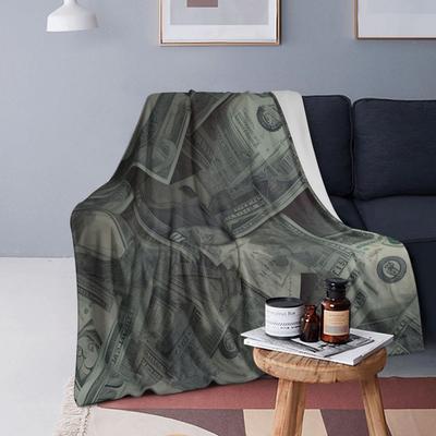 Giant Money Background 100 Dollar Bills Manga Blankets Soft Warm Flannel Throw Blanket Bedding for Bed Picnic Travel Home Sofa