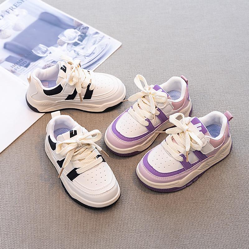Girls board shoes low-top 2025 spring and autumn new children's sports shoes boys soft-soled white shoes spring casual shoes tide