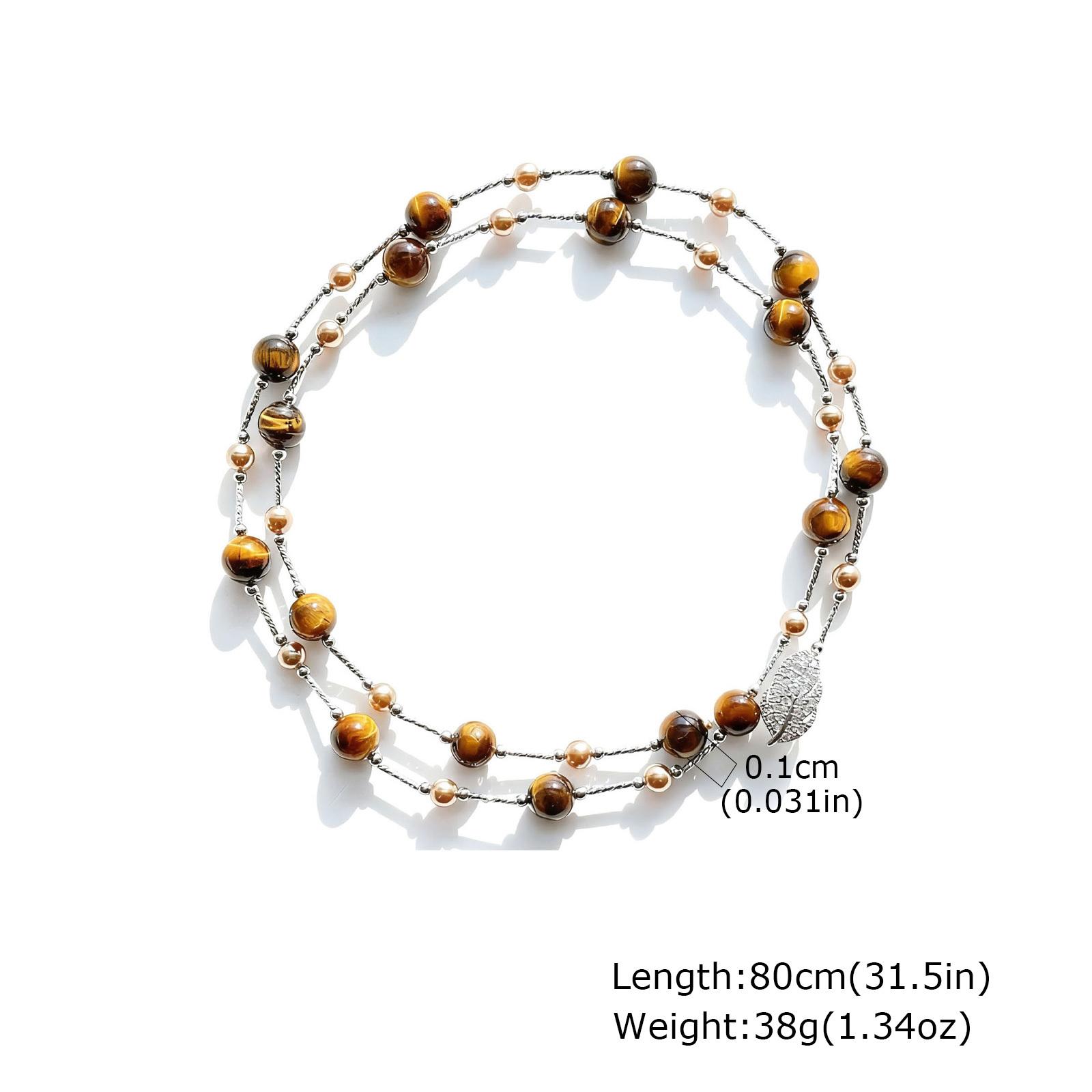 

Vnox Charm Natural Tiger Eye Stone Collar Chain Necklace Bracelet, Punk Vintage Handmade Beads, Jewelry Valentine s Day Gifts