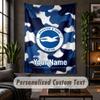 Wall Tapestry Brighton & Hove Albion Football Print Custom Name Text Wall Hanging Home Decor