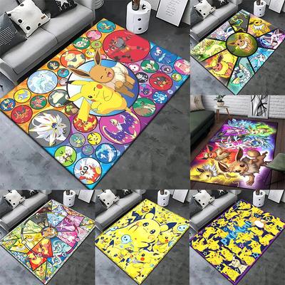 Kreslený Pokémon Elf Pikachu Koberec Dětský Obývací Pokoj Ložnice Měkká Vstupní Podložka na Podlahu Protiskluzová Domácí Roztomilá Dekorace Koberec