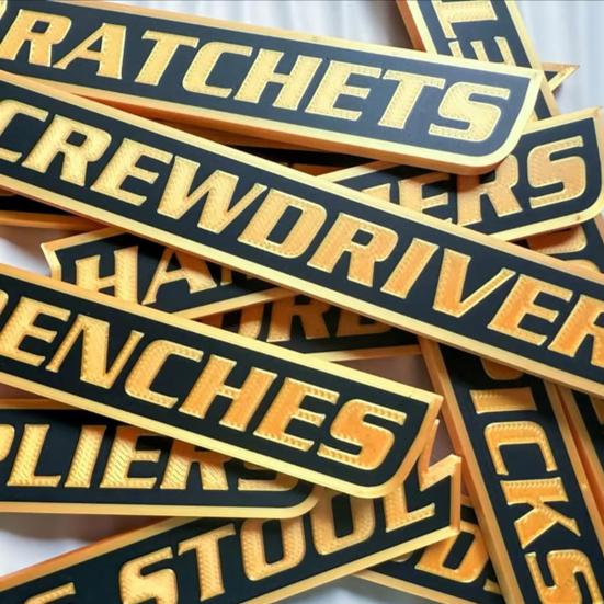 1/10/12Pcs Magnetic Toolbox Label Easy To Read Reusable 3D Magnetic Tool Chest Organizer Tag Mini Toolboxes Drawers Marker Organization Label