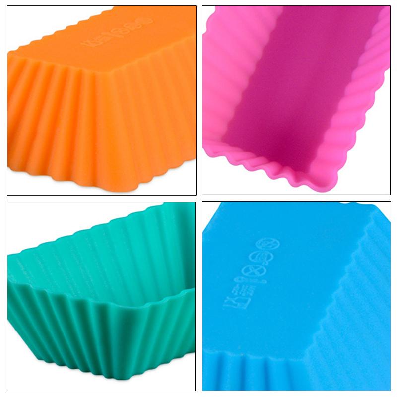 10PCS Silicone Baking Molds Nonstick DIY Cake Muffin Mold Rectangle Cake Decorating Tools Baking Accessories