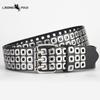 New European and American Rivet Three-row Eyelet Punk Belt PU Belt Men and Women Hash Personality Trend Belt