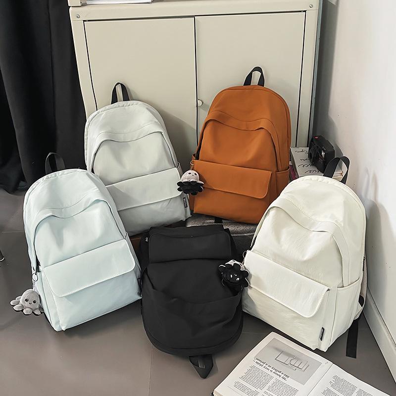 Mochila Leve de Grande Capacidade Unissex para Estudantes: Cor Sólida Simples, Cabe em Laptops, Perfeito para a Faculdade e o Ensino Médio.