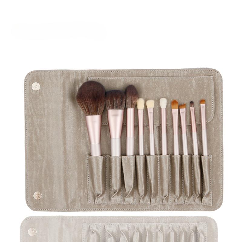 Foundationpinsel, Puderpinsel, Lidschattenpinsel, 10-teiliges Make-up-Pinselset aus Wolle, Make-up-Pinsel aus Tierhaar, Make-up-Studenten-Werkzeugpinselset