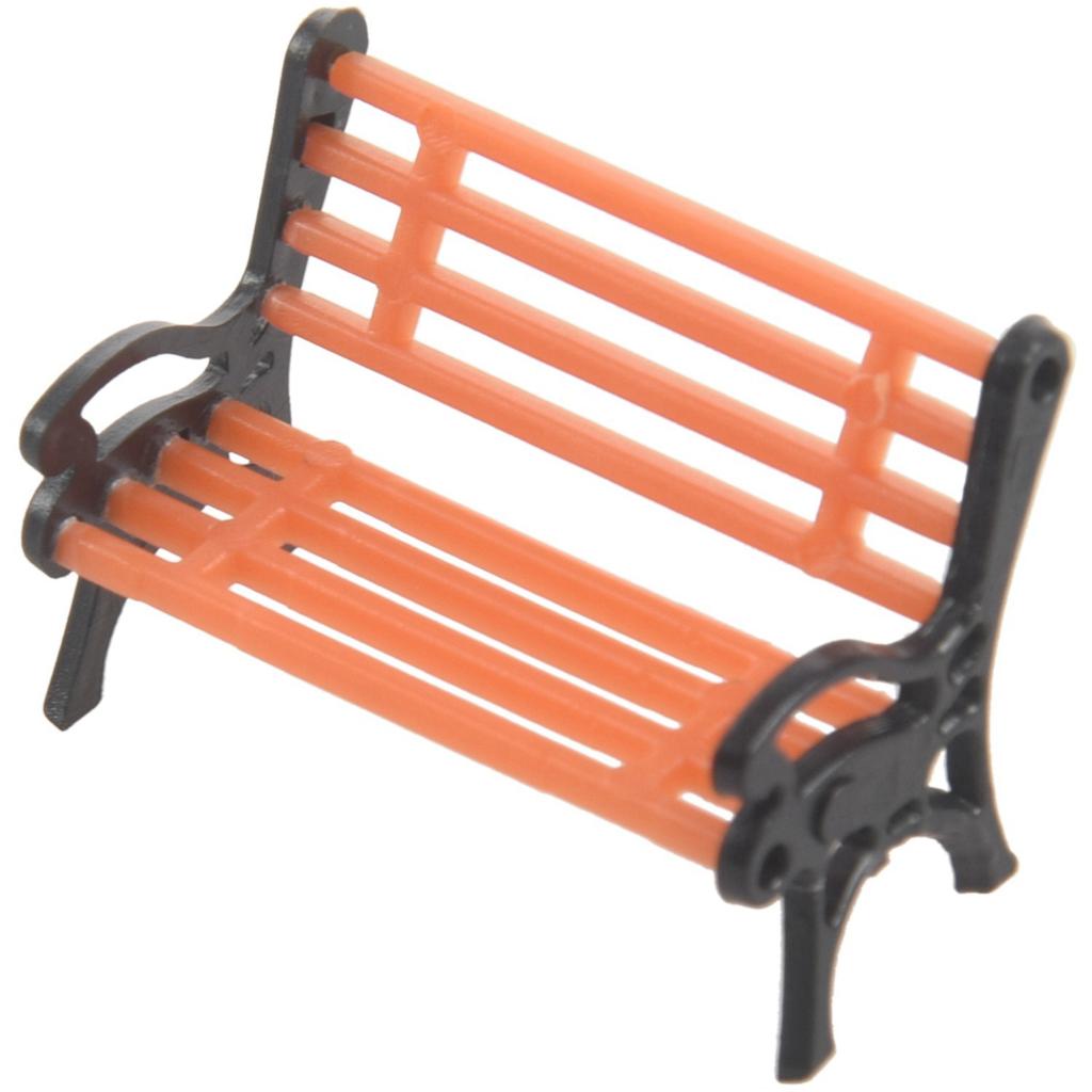 T02C!10Pcs Plastic Model Park Bench Model Landscape 1:50 With Black Arm