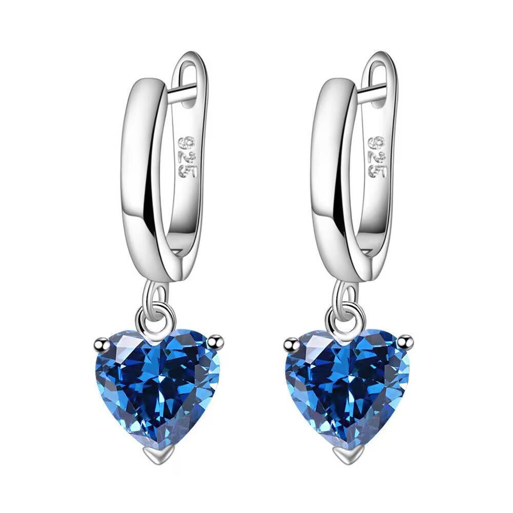 Heart-Shaped Zircon Jewelry Set: Earrings, Necklace & Open Ring - Elegant and Luxurious Fashion Accessories
