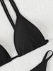 2024 Backless Solid Color Triangle Cup Bikini Swimwear for Women