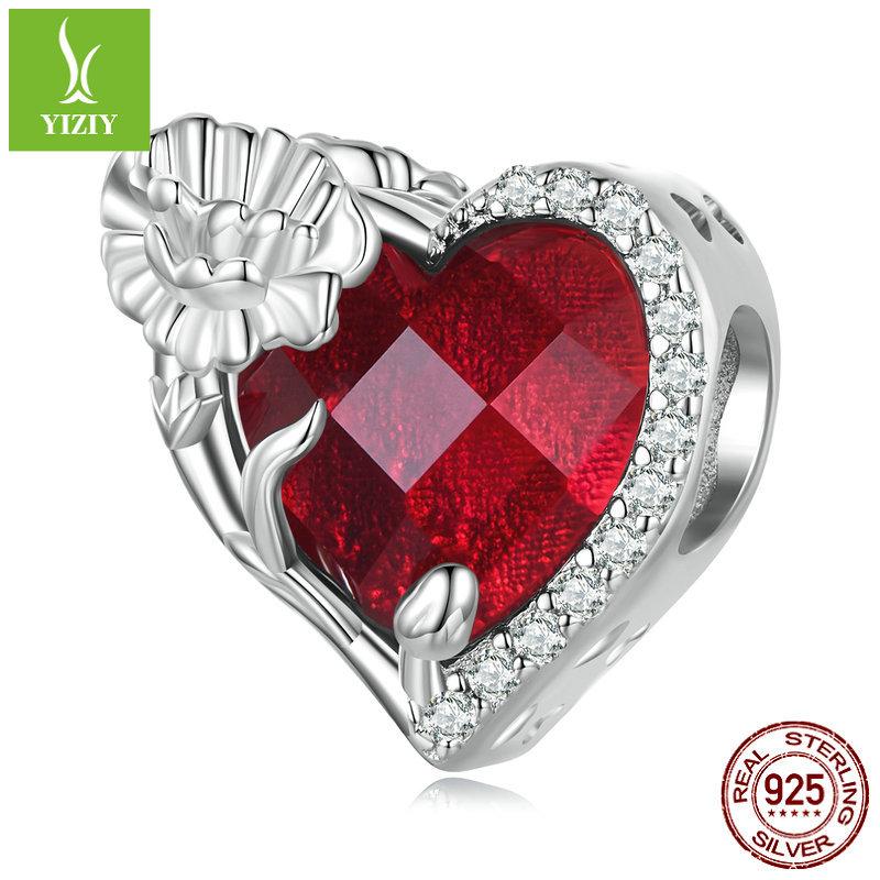 December Birthstone Bracelet Beads, Month Flower Language S925 Silver Love Bead Accessories