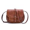 Hot-selling Hong Kong Style Retro Saddle Bag Women's Shoulder Messenger Bag European and American Versatile Women's Semi-round Bag Women