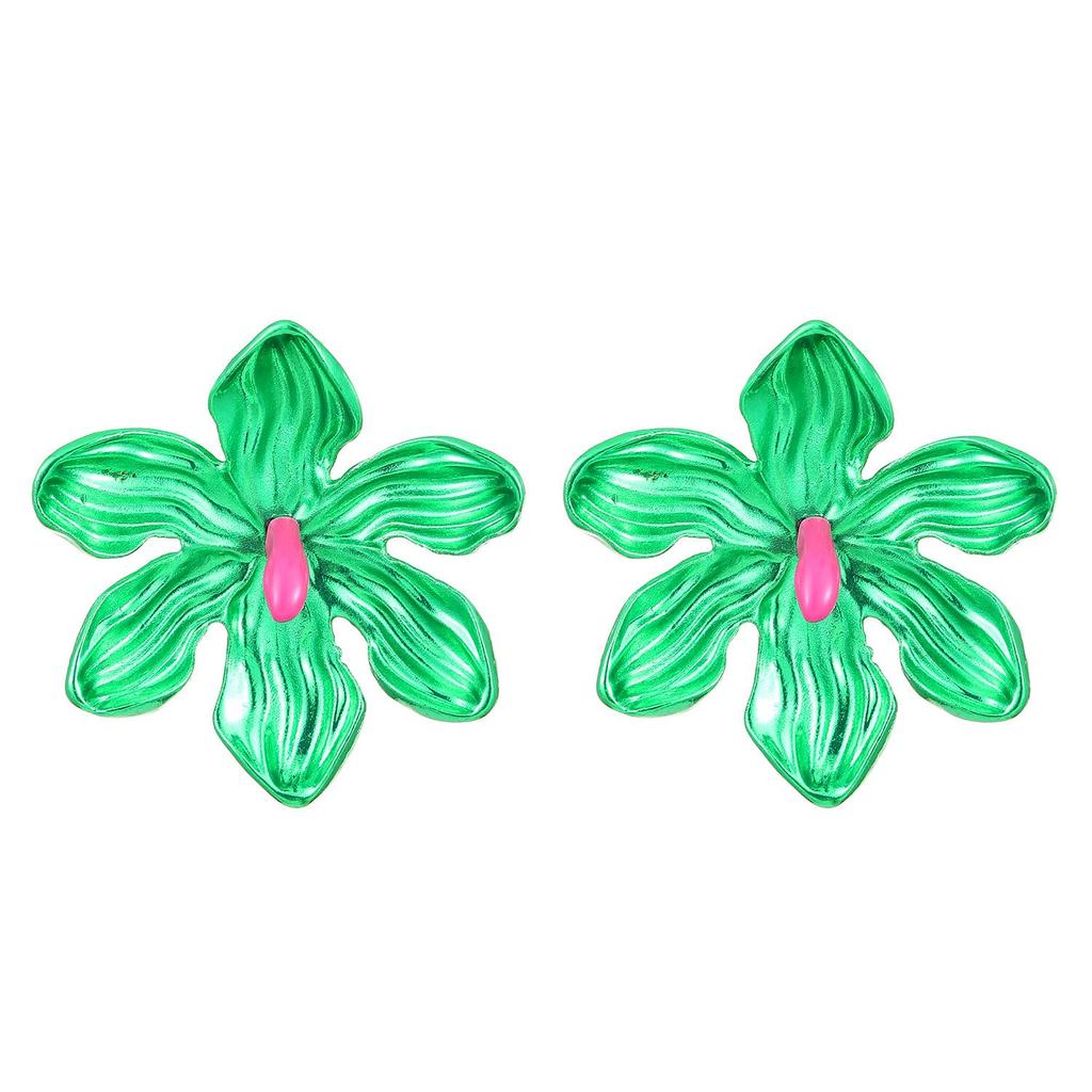 Trendy Multicolor Flower Drop Earrings for Women – Elegant & Slimming European/American Style